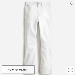 J. Crew 10" demi-boot crop jean in white*